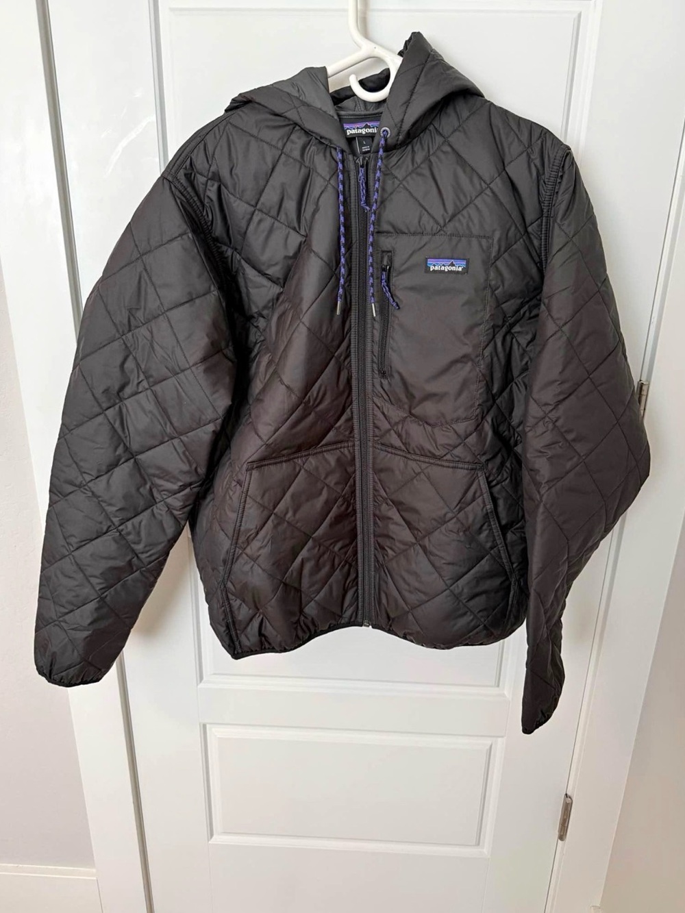 Patagonia Men’s Black Quilted Hooded Jacket